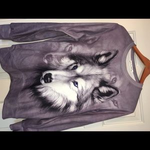 Unique Wolf Pull Over Sweat Shirt